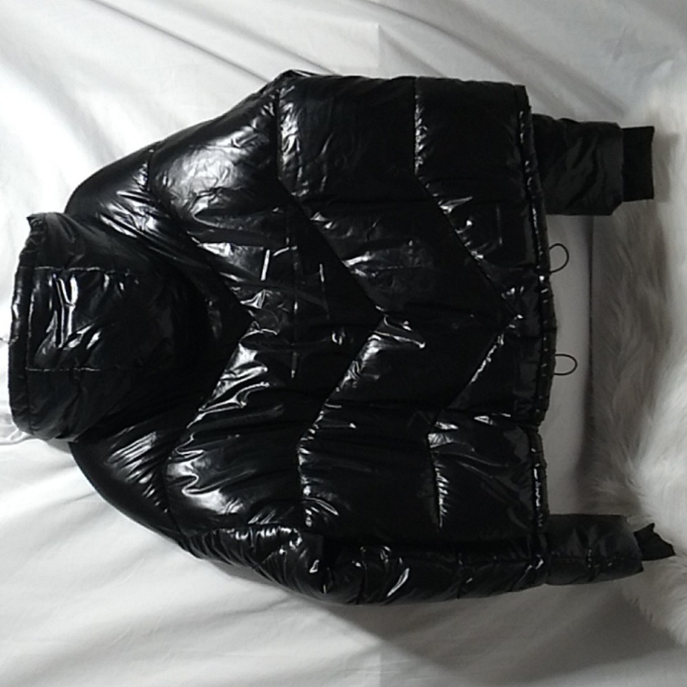 NWOT Love & Sports Shiny Puffer Coat W Hood Sz.Lg 12-14 - Picture 7 of 13